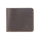 Royal Bagger Retro Short Wallet, Simple Thin Bifold Wallet Purse, Genuine Leather Slim Card Holder 1836